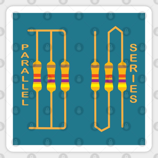 Electrical Resistor Parallel series Connections Design for Electrical engineering Students  electricians engineers Sticker by ArtoBagsPlus